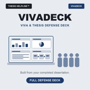 Presentation deck displayed to an audience at a viva